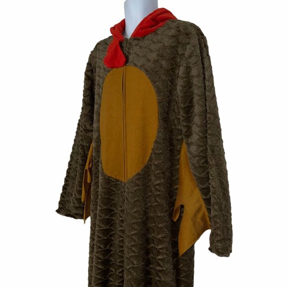 Briefly Stated Turkey Unionsuit Costume Mens L Thanksgiving Fall Halloween Brown - Picture 4 of 11